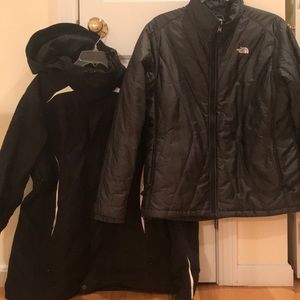 North face 2 in 1 insulated jacket + outer coat